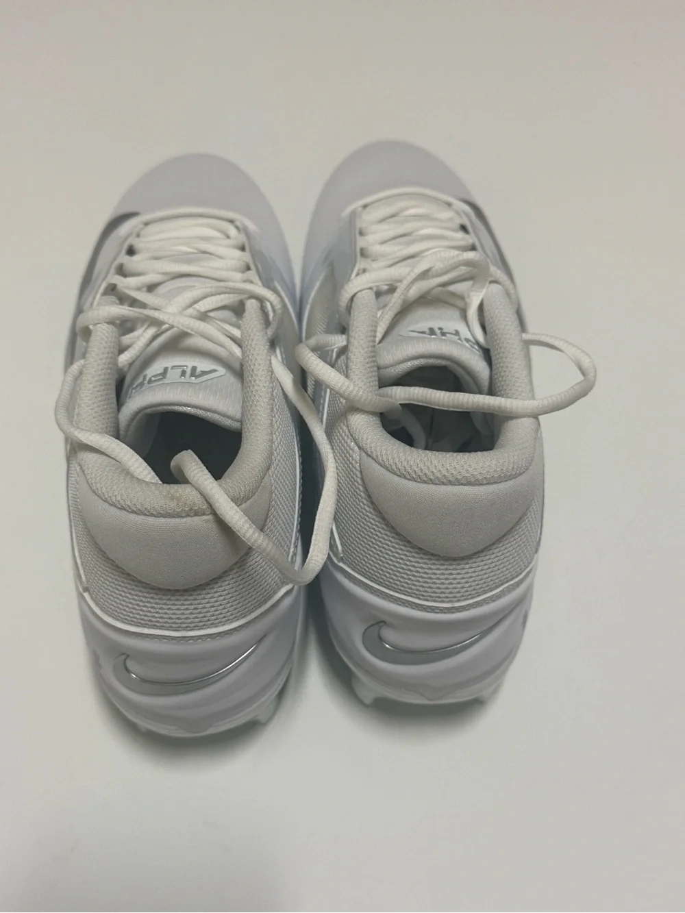 Nike Alpha Menace 4 Pro White/Metallic Silver Mens 10.5Football Cleat FD7037 101